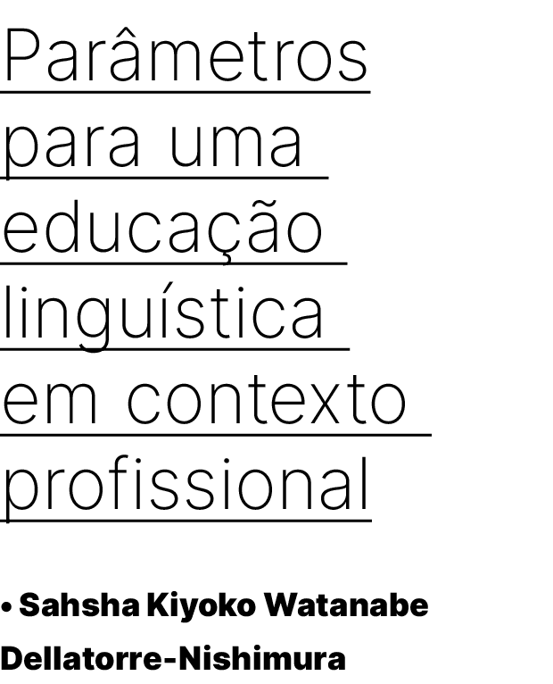 Par metros para uma educa o lingu stica em contexto profissional • Sahsha Kiyoko Watanabe Dellatorre-Nishimura