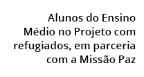 Alunos do Ensino M dio no Projeto com refugiados, em parceria com a Miss o Paz