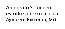 Alunos do 3º ano em estudo sobre o ciclo da gua em Extrema, MG