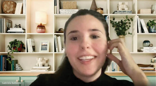 A woman is talking on a cell phone. Description generated by AI
