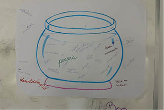 A blue and white vase with writing on it. Description generated by AI
