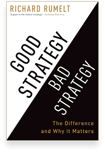 A book cover with the title “Good Strategy Bad Strategy". Description generated by AI